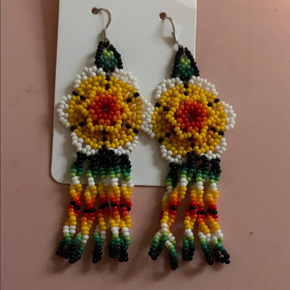 Vibrant Beaded Dangle Earrings